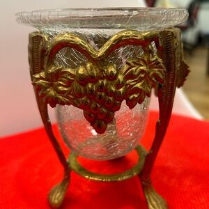 Potpourri Bowl with Brass Stand, Grapes